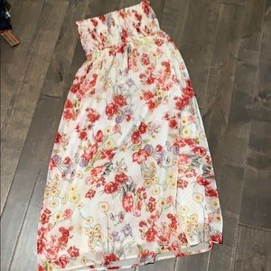 Strapless floral dress